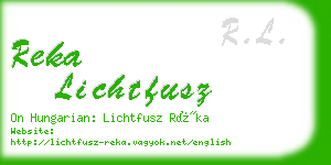reka lichtfusz business card